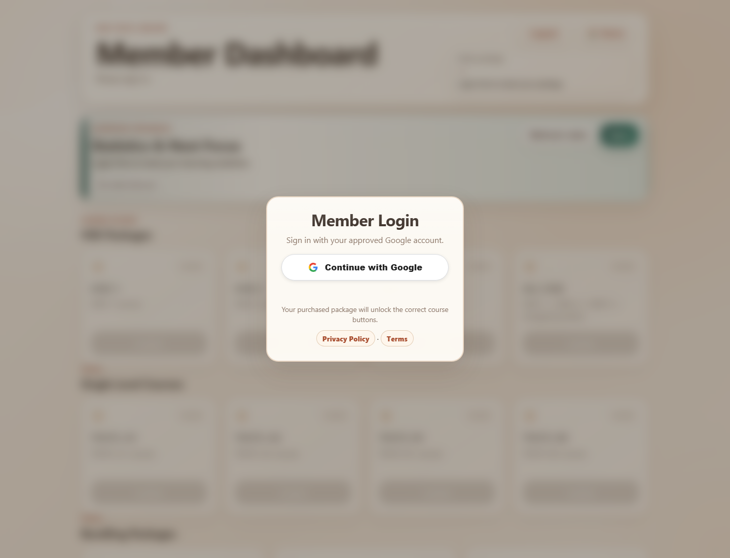 Dialog login anggota HSKTOCFL menggunakan akun Google yang disetujui